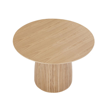 DREAMODERN Round Dining Table for 6 People, 47.24 Inches Dining Room Table, Wood Round Kitchen Tables for Dining Room, Kitchen, Living Room, Oak