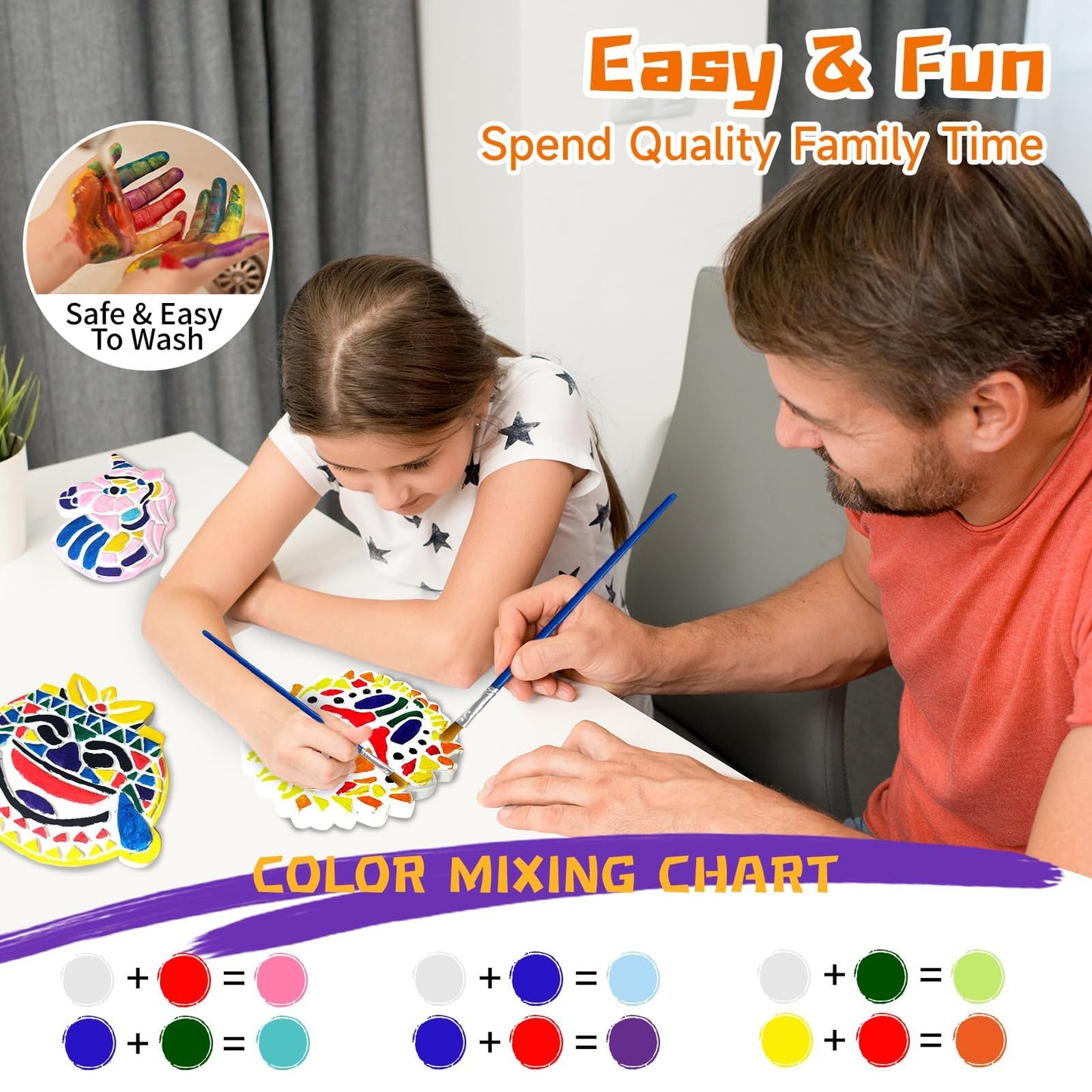 EggSun 8Pcs Stepping Stones Painting Crafts Kit for Kids 4 8 6, DIY Garden Stones Outdoor Paint Your Own Ceramic Unicorn Arts and Crafts for Boys Girls Ages 4 7 9 10 12 Birthday Gifts