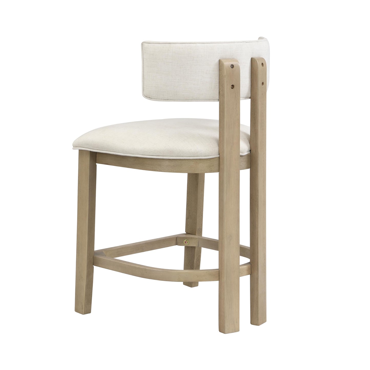Christopher Knight Home Minso Wooden Counter Height Bar Stools Set of 2, Comfy Upholstered Barstools with Backrest/Footrest, Counter Stool for Kitchen Island/Home Bar Table, Light Ash + Beige