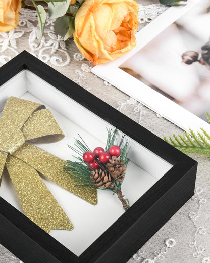 2 Pack 8x10 Shadow Box Frame with Plexiglass, Wood Frame Display Case Box for Memorabilia, Dried Flowers, Medal, Crafts, Tickets and Photos (Black, 8x10)