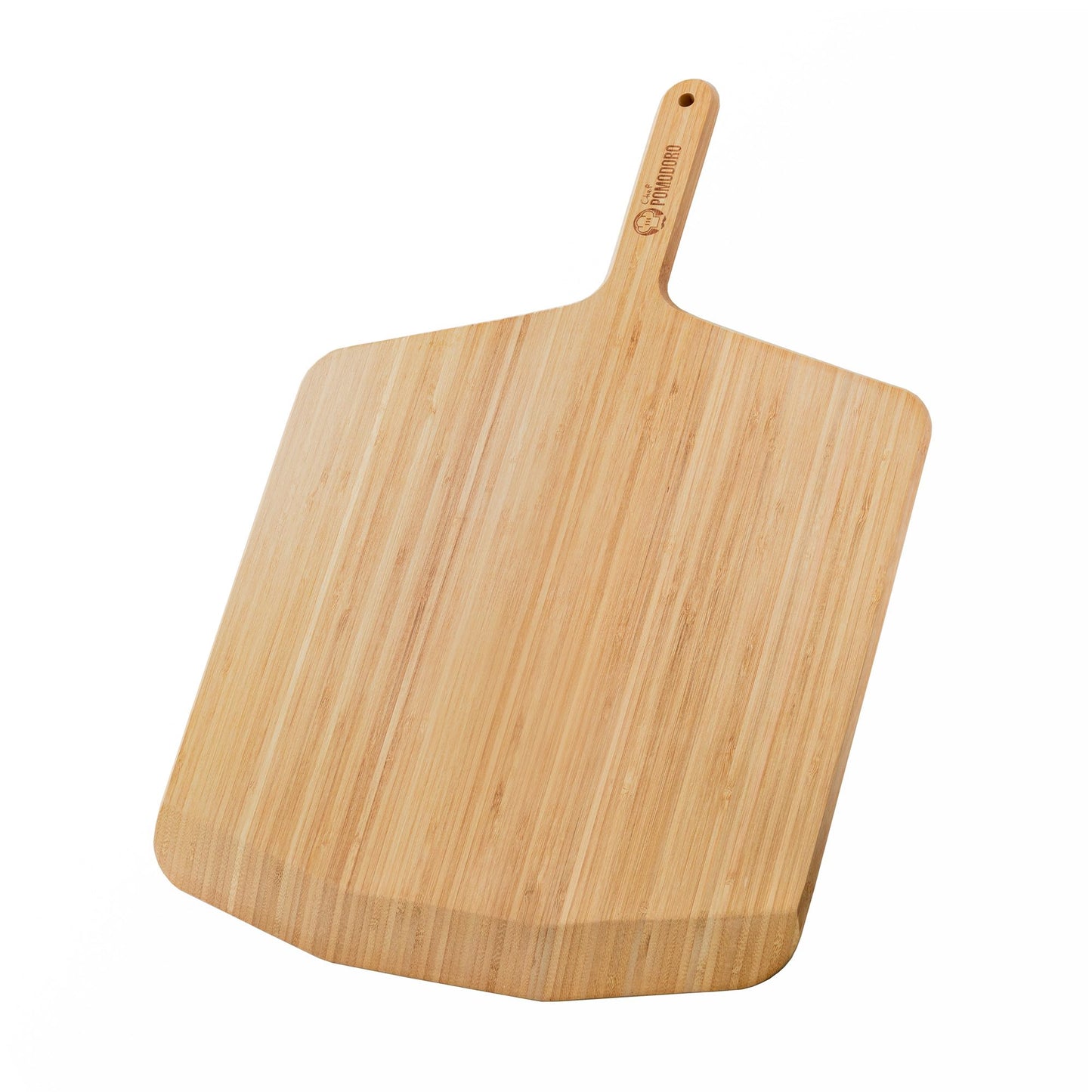 Chef Pomodoro Wooden Pizza Peel 16 Inch, Durable Bamboo Baking Tool, Slider Paddle, Wood Cutting Board, Baking Spatula for Preparing, Launching and Serving Pizza, Bread, Cheese Boards and More