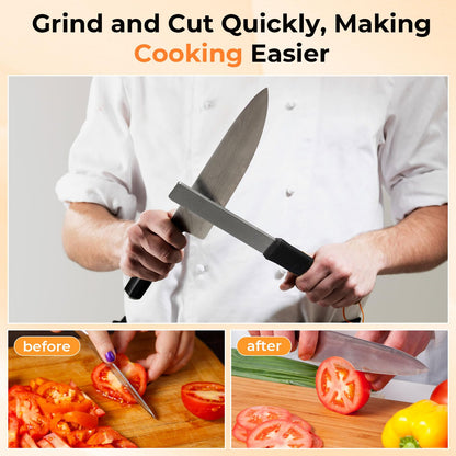 Frienda Diamond Sharpening 121n Dual-grit Knife Sharpener Stone Tool Lawn Mower Blade Sharpener File Garden Tool 325/1200 Grit Handheld Double with Angle Guide for Kitchen Axe Machete Chisel Drill