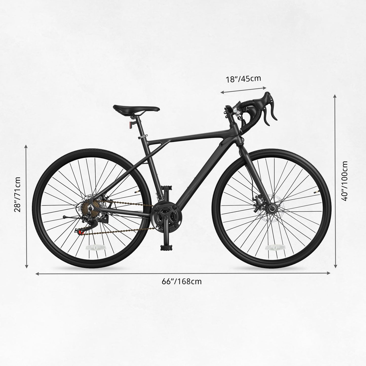 YITAHOME 700C Road Bike, 21 Speed Commuter Bicycle for Men Women, Lightweight Aluminum Frame Racing Bike, Adult Bicycle with Dual Disc Brake