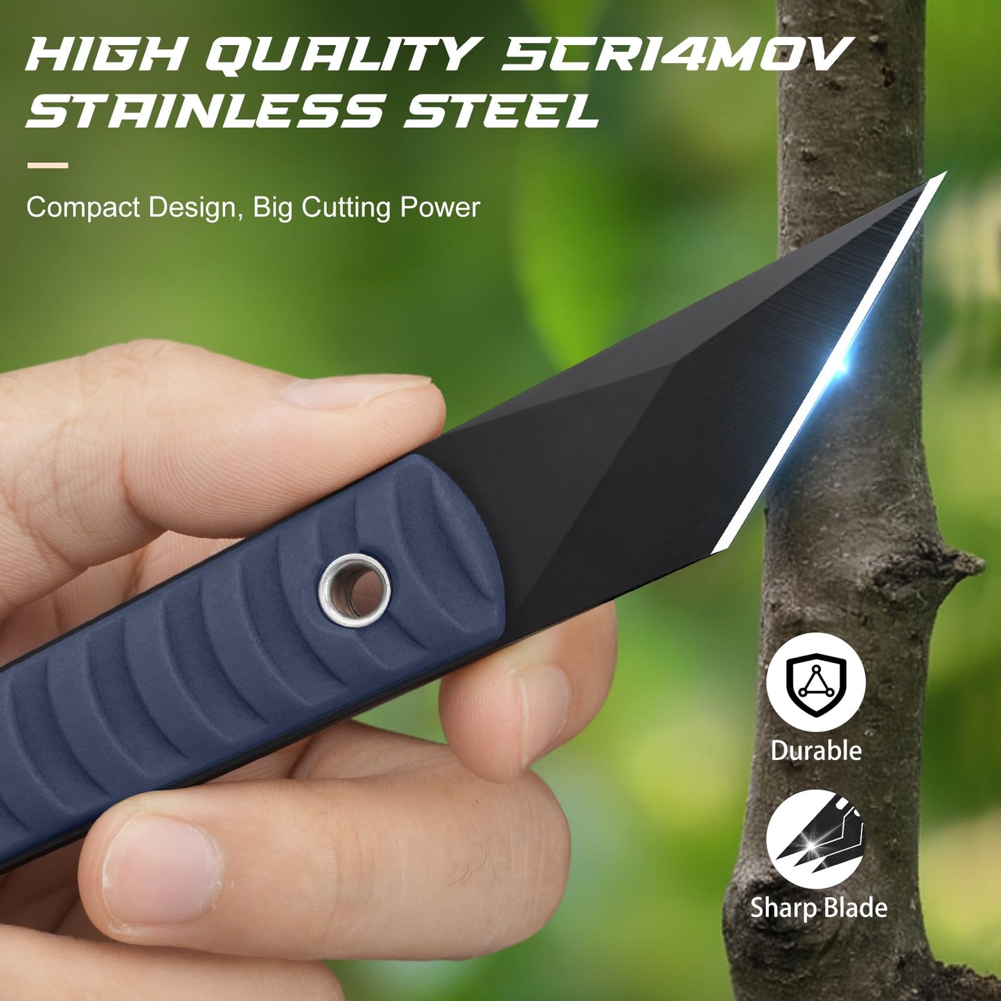 SPITZKANTE Precision Grafting Knife, Full-Tang Design, Precision Gardening Tool for Budding, Bonsai and Plant Grafting, Blue Handle