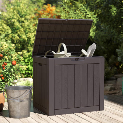 31 Package DUMOS Gallon Deck Box, Lockable Outside Storage Box for Outdoor Use, Outside Waterproof Resin Delivery Box