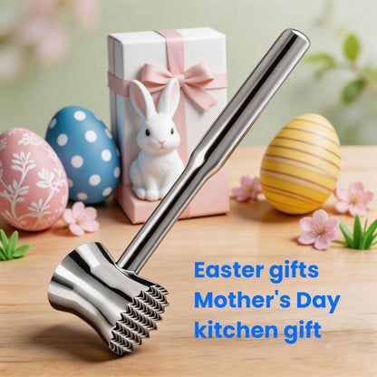 Aihomo 304 Stainless Steel Meat Tenderizer Mallet, Meat Hammer Dishwasher Safe with Storage Bag & Gift Box, Dual Sided Chicken Pounder for Steak, Beef, Poultry, Heavy Duty Kitchen Mallet
