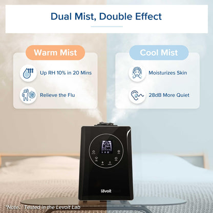 LEVOIT LV600S Smart Warm and Cool Mist Humidifiers for Home Bedroom Large Room, (6L) 753ft² Coverage, Quickly & Evenly Humidify Whole House, Easy Top Fill, App & Voice Control - Quiet Sleep Mode