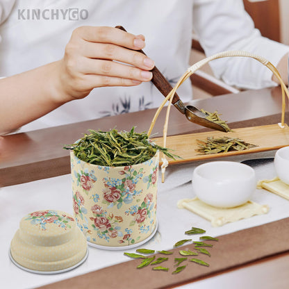 KINCHYGO, 6 Pack Mini Tin Box Floral Tinplate Empty Tins Canister Containers for Jewelry Storage Case
