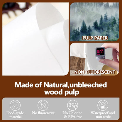 Regine Switzerland 200PCS Precut Parchment Paper Sheets - Heavy Duty, Non-Toxic & Unbleached, 12x16 In