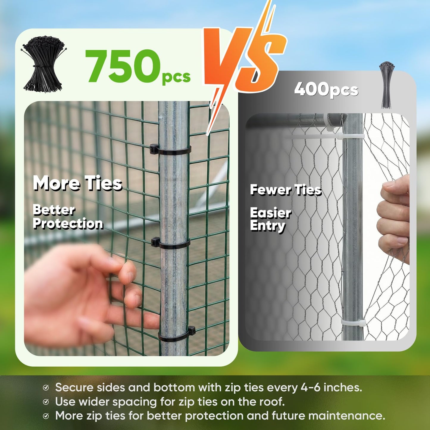 Quictent 18x9x6.6ft Metal Chicken Coop Run with Perch & Swing, Elite Series Large Walk-in Outdoor Poultry Cage Heavy Duty Predator Proof Hen Duck Rabbit Farm Pen House, Waterproof Anti-UV Cover