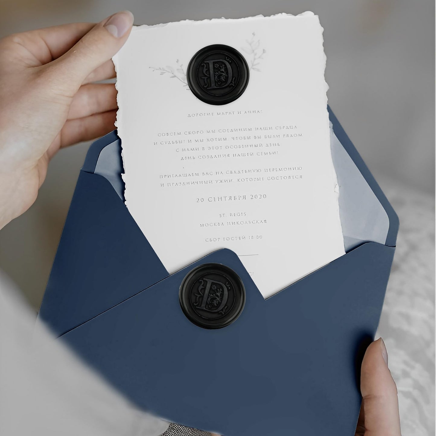 100Pcs Black Wax Seal Stickers Handmade Envelope Seals Self Adhesive Letter Wax Stickers for Wedding Party Invitations, Envelope, Gift Wrap, Christmas(Initial L, Black)