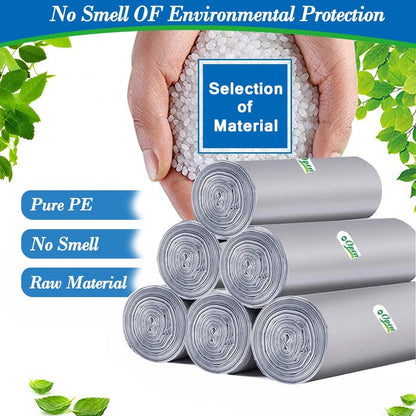 Hommaly 2.6 Gallon Grey Trash Bags, 300 Count, Waste Bag, Can Liners, Garbage Bags