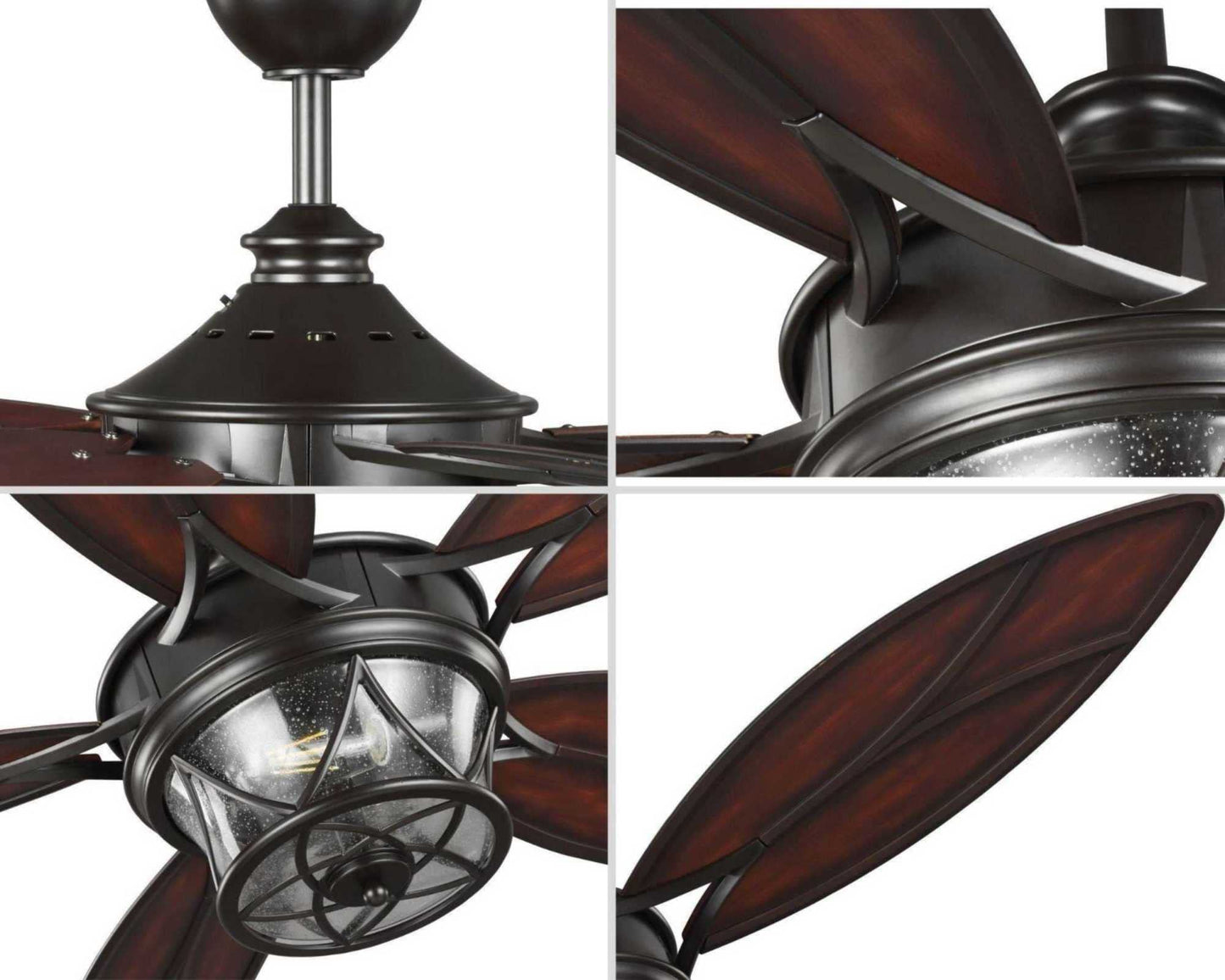 Progress Lighting Alfresco Collection 54" Indoor/Outdoor Five-Blade Architectural Bronze Ceiling Fan