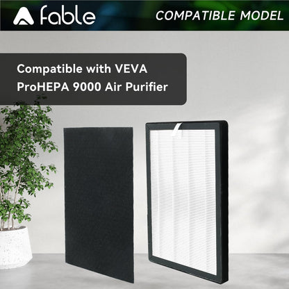 A Fable ProHEPA 9000 Replacement Filters 3 Pack Including 6 Carbon Pre Filters Compatible with Veva Pro 9000 Air Purifiers