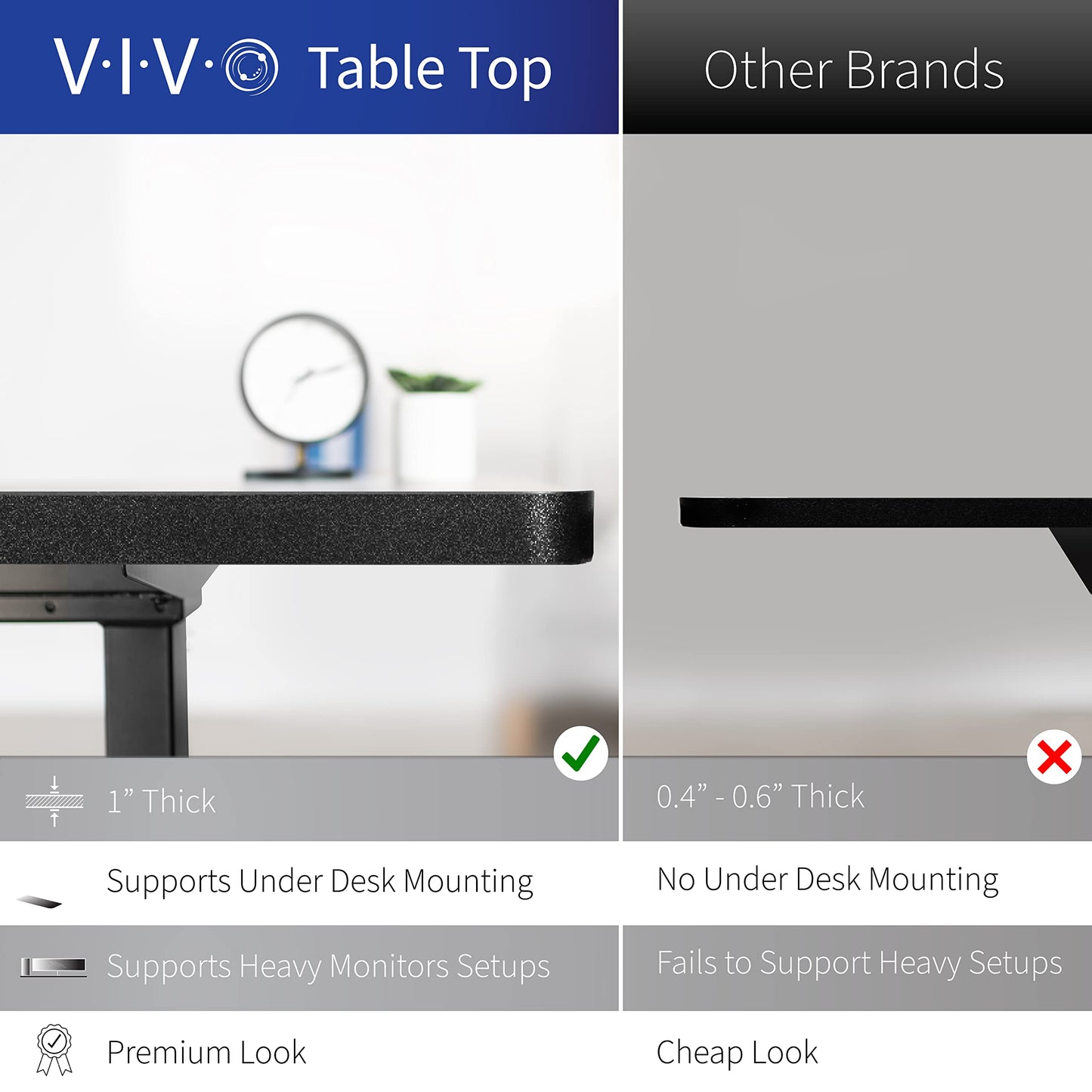 VIVO Electric 55 x 28 in Dual Motor Sit Stand Desk, Memory Height Adjustment, 2B Series, Dark Gray Top Black Frame, DESK-KIT-2B55G