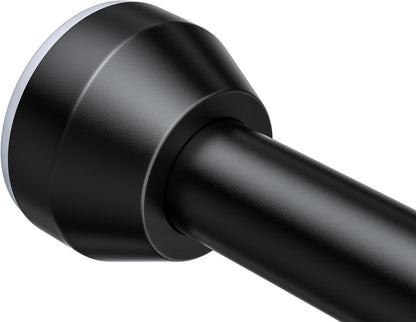 TEECK Adjustable Tension Shower Curtain Rod, 32-79 Inch, 1 Inch, Anti-Slip, Rust-Proof, No Drilling, Black