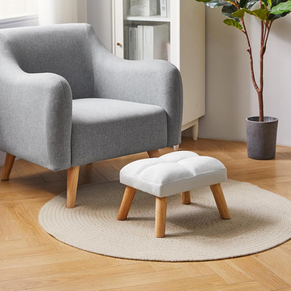 15.74" D11.81" W10.62" UHBD032H YMYNY Footstool, Small Ottoman Stool Chair with Wooden Legs, Modern Padded Sofa Seat