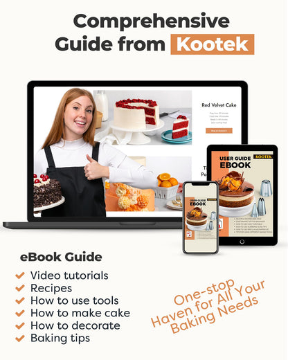 Kootek 71PCs Cake Decorating Kit, Baking Supplies Tools - Includes Cake Stand Turntable, 12 Icing Piping Tips Set, 2 Frosting Spatulas, 3 Scrapers, 50+2 Piping Bags, Coupler, Video Tutorial, Booklet