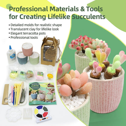 Microland Craft Kits for Teens Crafty Clay Kit for Succulents Flower Making Fun Adult Activities of Arts and Crafts Art Therapy Crafting Set Creative Gifts for Women Teen Girls Artist Gifts for Mom