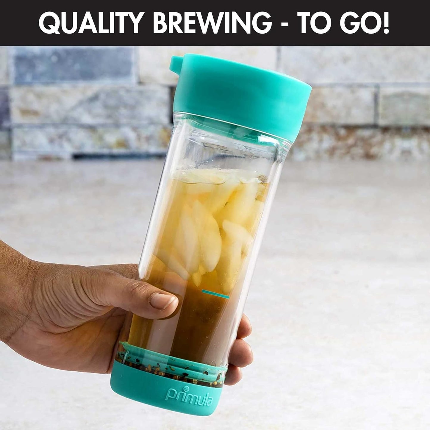 Primula Press & Go Iced Tea Brew Tumbler, 16 oz, Teal