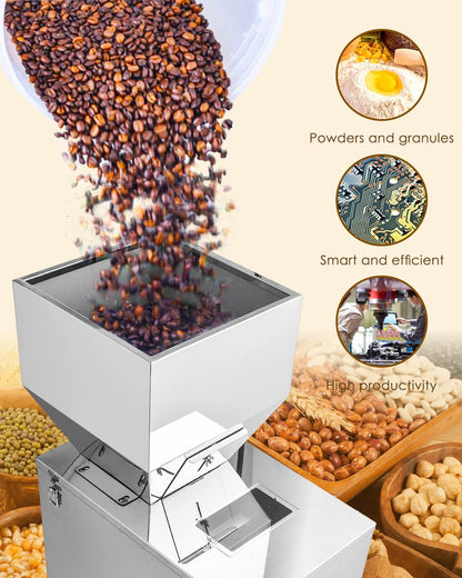 Hanchen Powder Filling Machine 10-1000g Particle Weighing Filling Machine Automatic Bottle Bag Powder Filler for Grains Seeds Beans Tea Powder 110v