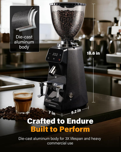 SHARDOR 64mm Burr Coffee Grinder with Espresso Machine 20 Bar