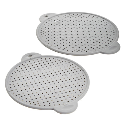 BergHOFF Essentials Heat-Resistant Silicone Splatter Screen 11", Multifunctional, Grease Straining, Cooling Rack, Prevent Burns, Grey