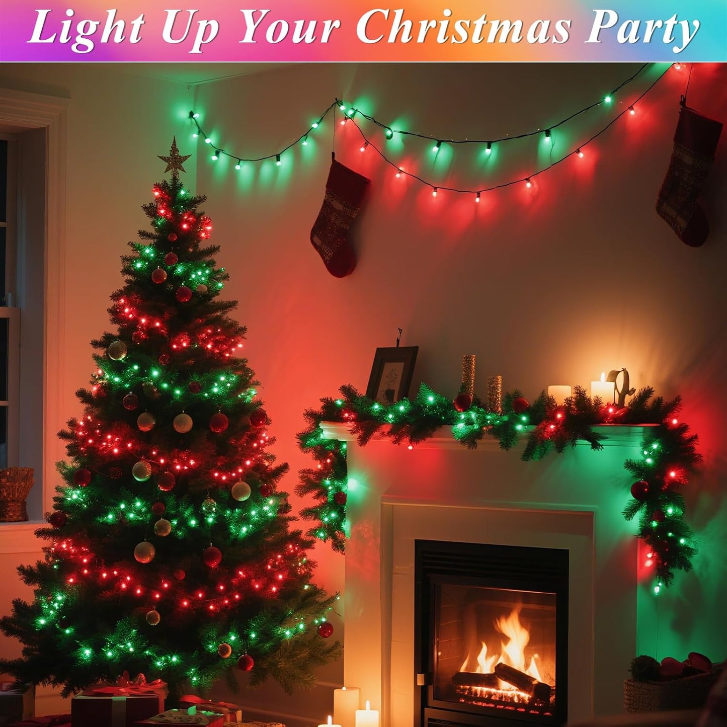 164FT 35 500 Christmas Lights Outdoor, Colors Changing LED Easter String Lights Green Wire Remote Timer, Waterproof