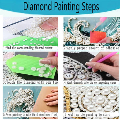 GEMFAMILY 5D Diamond Painting Kits for Adults,DIY Special Shaped Diamond Art Kit for Mandala,Pearl Diamond Dots Painting Crystal Rhinestone Gem Art for Home Wall Decor 11.8 X 11.8 Inch