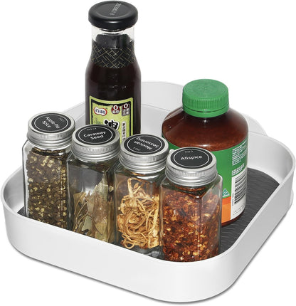 Semlos 9" Square Lazy Susan Turntable, Revolving Spice Rack for Kitchen Storage and Organization, Non-Slip