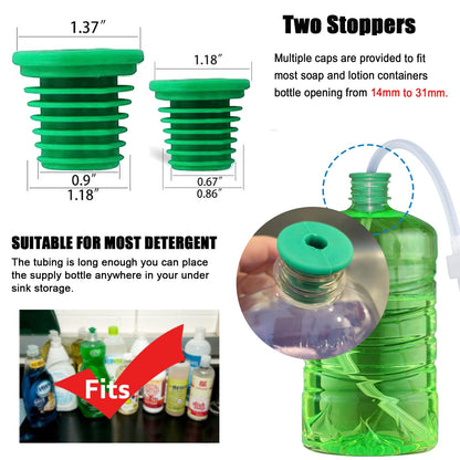 Sink Soap Dispenser Extension Tube Kit with Upgraded Check Valve, 47" Under Counter Soap Dispenser Tube for Kitchen Sink, Fit Most Soap Containers, Strong Suction, No More Tiny Bottle Daily Refills