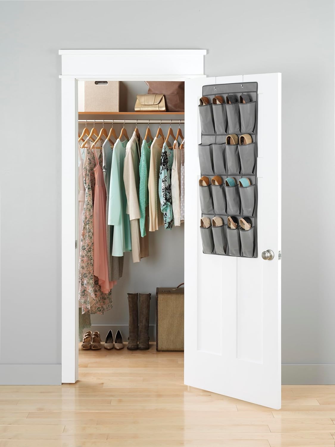 16 Whitmor Pocket OTD Shoe Organizer Gray