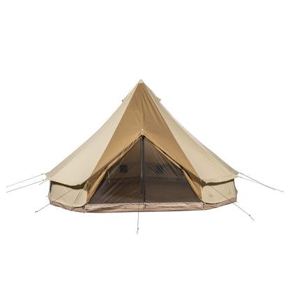 Teton Sierra 12 Canvas Bell Tent; Waterproof 12 Person Family Camping Tent, Brown