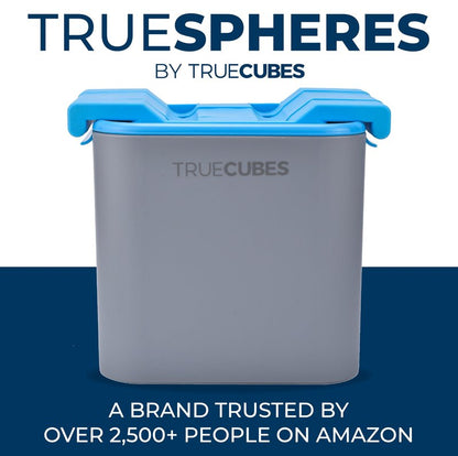 True Cubes Crystal Clear Ice Sphere Maker with Storage Bag – 4 Large Ice Spheres for Cocktails, Whiskey, and Drinks – Stackable Silicone Mold for Slow-Melting, Bartender-Quality Ice