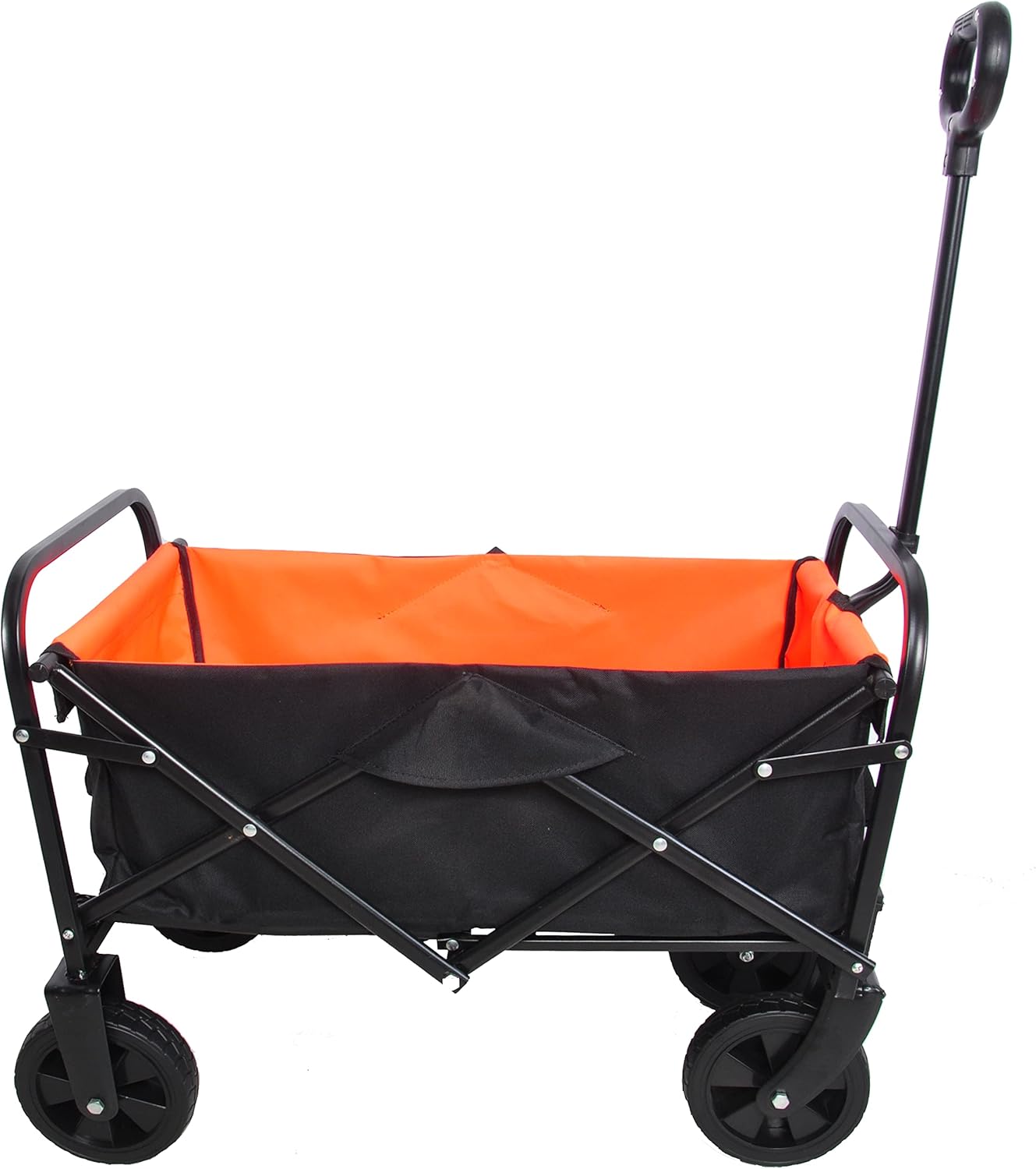 HJRTFLXC Folding cart That Does not Need to be Assembled Station Wagon, Grocery cart (Orange+Black Mini)