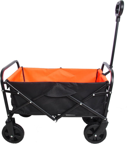HJRTFLXC Folding cart That Does not Need to be Assembled Station Wagon, Grocery cart (Orange+Black Mini)