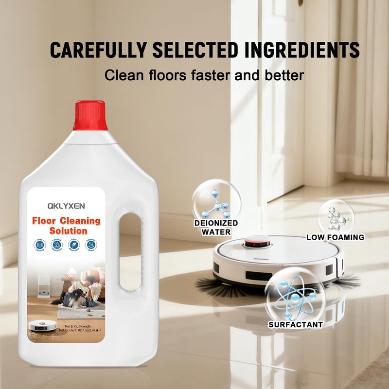QKLYXEN Floor Cleaning Solution Compatible with Roborock – 82 FL OZ Original Floor Cleaner – Long-Lasting, Fresh– For All Robot Vacuums with Mopping & Cordless Wet/Dry Vacuum Mop Cleaner