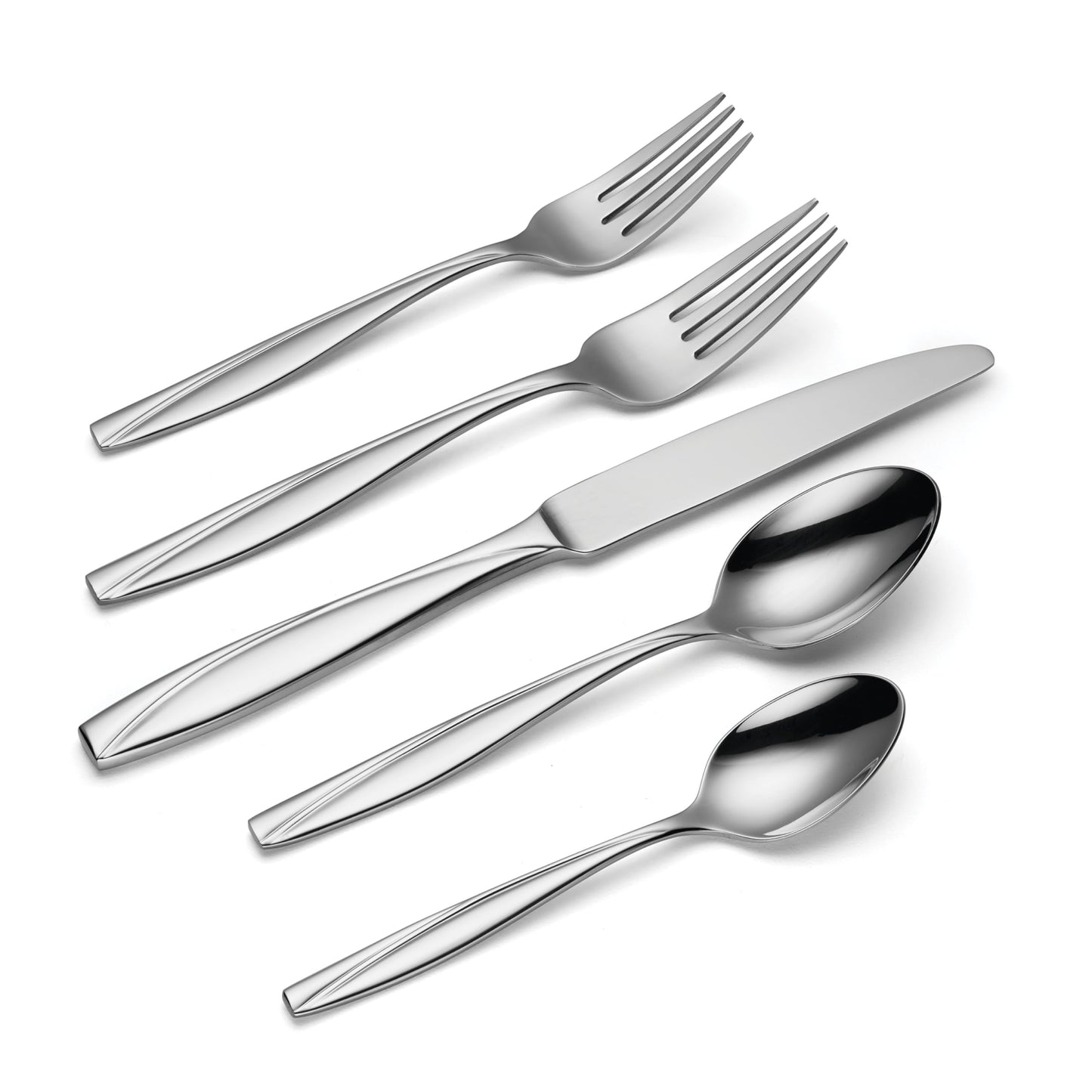 Oneida Camlynn Mirror 45 Piece Casual Flatware Set, 18/0 Stainless, Service for 8,Silver (Pack of 3)