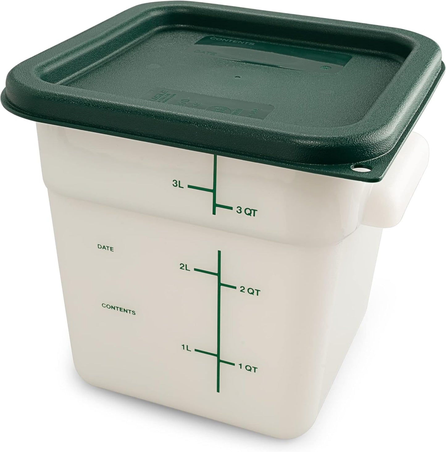 Carlisle FoodService Products Square Food Storage Container 4 Quarts White (Pack of 6) for Catering Buffets Restaurants