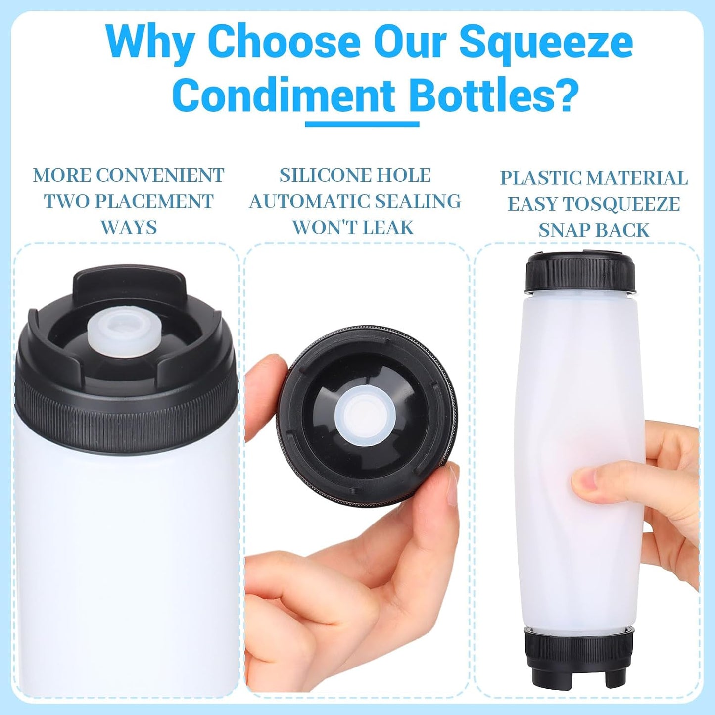 12 16 Oz mwellewm Pc Condiment Squeeze Bottles for Sauces Ketchup Bottles Squeeze Plastic Mustard Dispenser Refillable