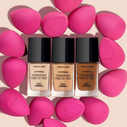 wet n wild Double Tap Makeup Sponge Set, Foundation Blending Beauty Sponge Flawless for Liquid, Cream, and Powder Dry and Wet Blender Make Up Use Vegan, Cruelty Free