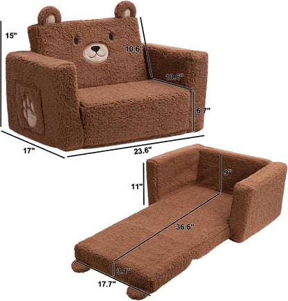 2-in-1 ALIMORDEN Toddler Couch Foldable Cuddly Chair, Soft Foam Chair Lightweight for Boys & Girls, Playroom or Living
