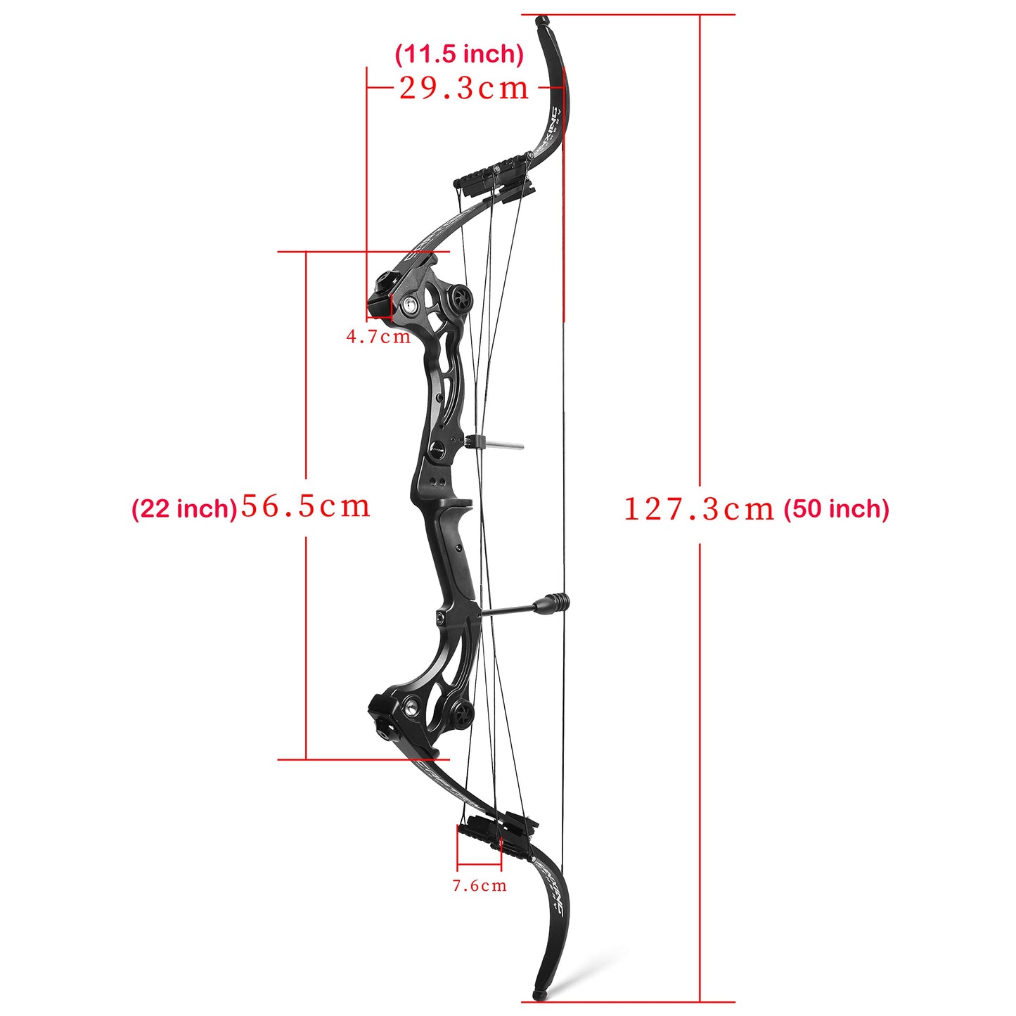 ZSHJGJR Recurve Bow American Hunting Bow 320FPS Draw Weight 40-55lbs Adjustable Compound Bow Right Hand for Archery Hunting Fishing Shooting (Black Bow Only)