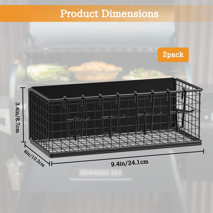 Sirozi 2 Pack of Magnetic Storage Bin for Traeger Grills, Suit for Traeger Ironwood 885, Pro Series 34, Pro Series 22, Pro D2 575, Pro 780, Ironwood 650, Z-Grills, Pit boss
