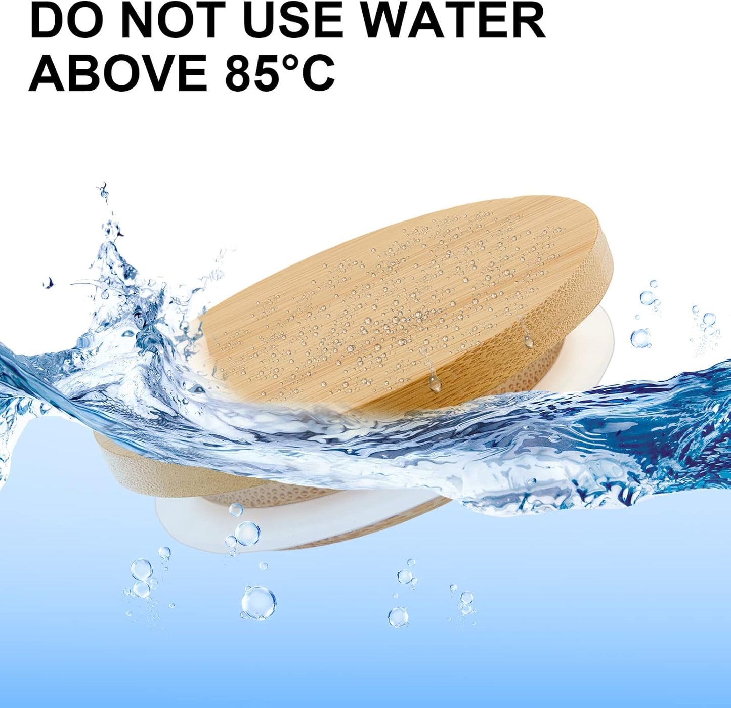 20 5 oz Tessco for you Pcs Bamboo Wooden Plastic Yogurt Jar Lids Compatible with Oui Yogurt Canning Wide Mouth Storage
