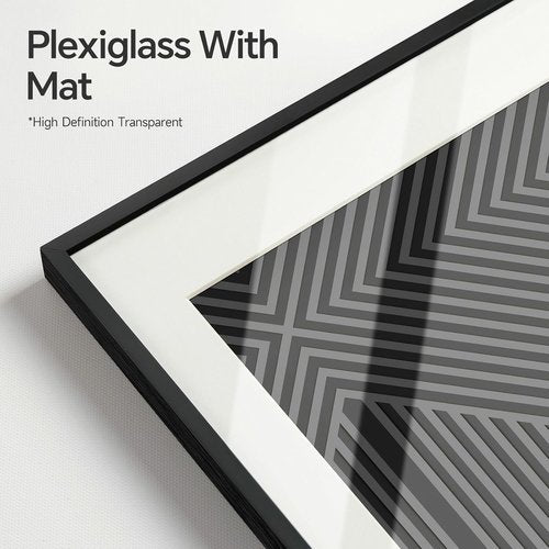 Framed Modern Black and White Abstract Wall Art - Set of 3 Minimalist Canvas Prints | 24x36 Inch for Living Room & Office