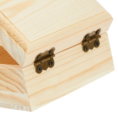 Bright Creations Wooden Box Set with Hinged Lids - 6-Pack, 3.5 x 3.5 x 2 In, Pinewood - Unfinished Boxes with Lids for Crafts & Paintable DIY Storage with Magnetic Closure for Jewelry & Craft Supplies