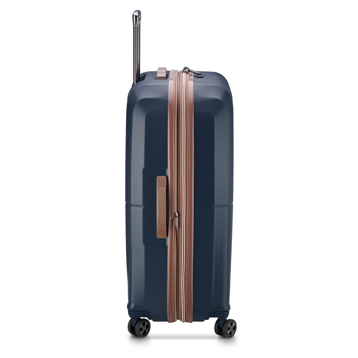 DELSEY PARIS Carrousel Hardside Expandable Luggage with Spinner Wheels, Navy, Checked-Large 28 Inch