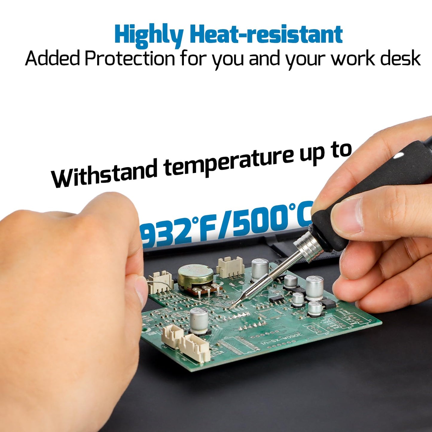 WEP M160 Silicone Soldering Mat 13.7x9.9 inches Heat-resistant with 5 Function Zones, Soldering Mat for, electronics repair, DIY Projects