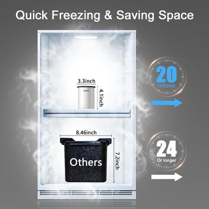 Clear Ice Cube Maker, 2.5 Inch Stainless Steel Crystal Large Clear Ice Ball Maker, Silicone Ice Cube Mold for Cocktails, Drinks & Bourbon, Whiskey Gifts for Men (2 Pack)